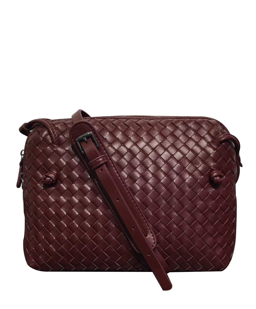 Bottega Veneta Shoulder Bag Lambskin Dark Red